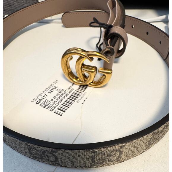 NWT GUCCI GG Supreme Monogram Calfskin Leather Canvas Belt - Picture 3 of 9